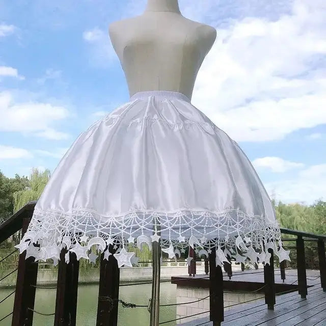 Women Star Lolita Skirt Gorgeous Fish Bone Support Adjustable Daily Violence Carmen Support Mid-length Lolita Fluffy Underskirt