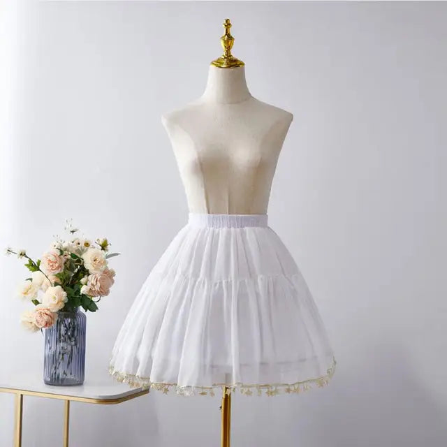 Women Star Lolita Skirt Gorgeous Fish Bone Support Adjustable Daily Violence Carmen Support Mid-length Lolita Fluffy Underskirt
