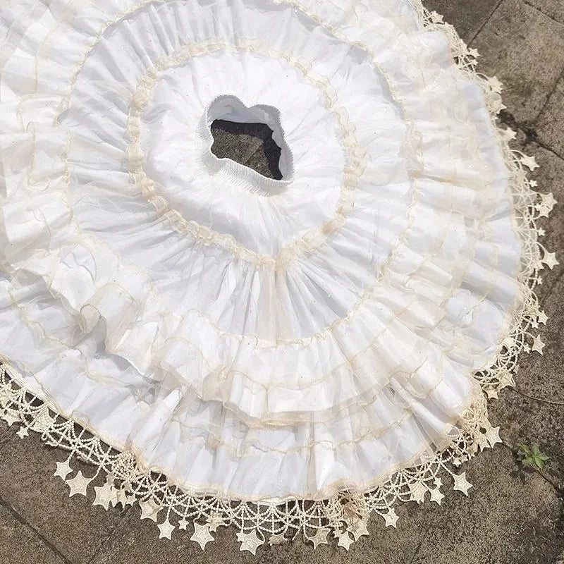 Women Star Lolita Skirt Gorgeous Fish Bone Support Adjustable Daily Violence Carmen Support Mid-length Lolita Fluffy Underskirt